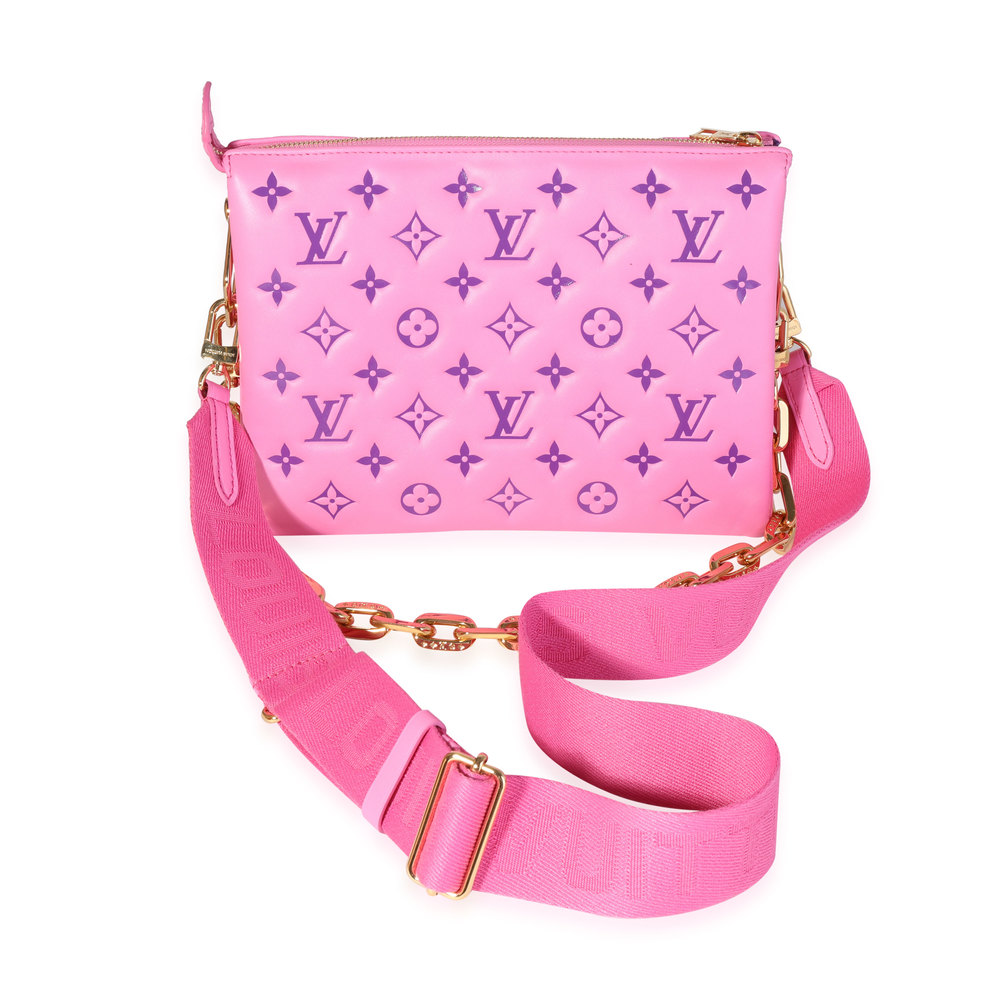 Louis Vuitton Pink & Purple Monogram Embossed Puffy Lambskin Coussin PM - Picture 3 of 8